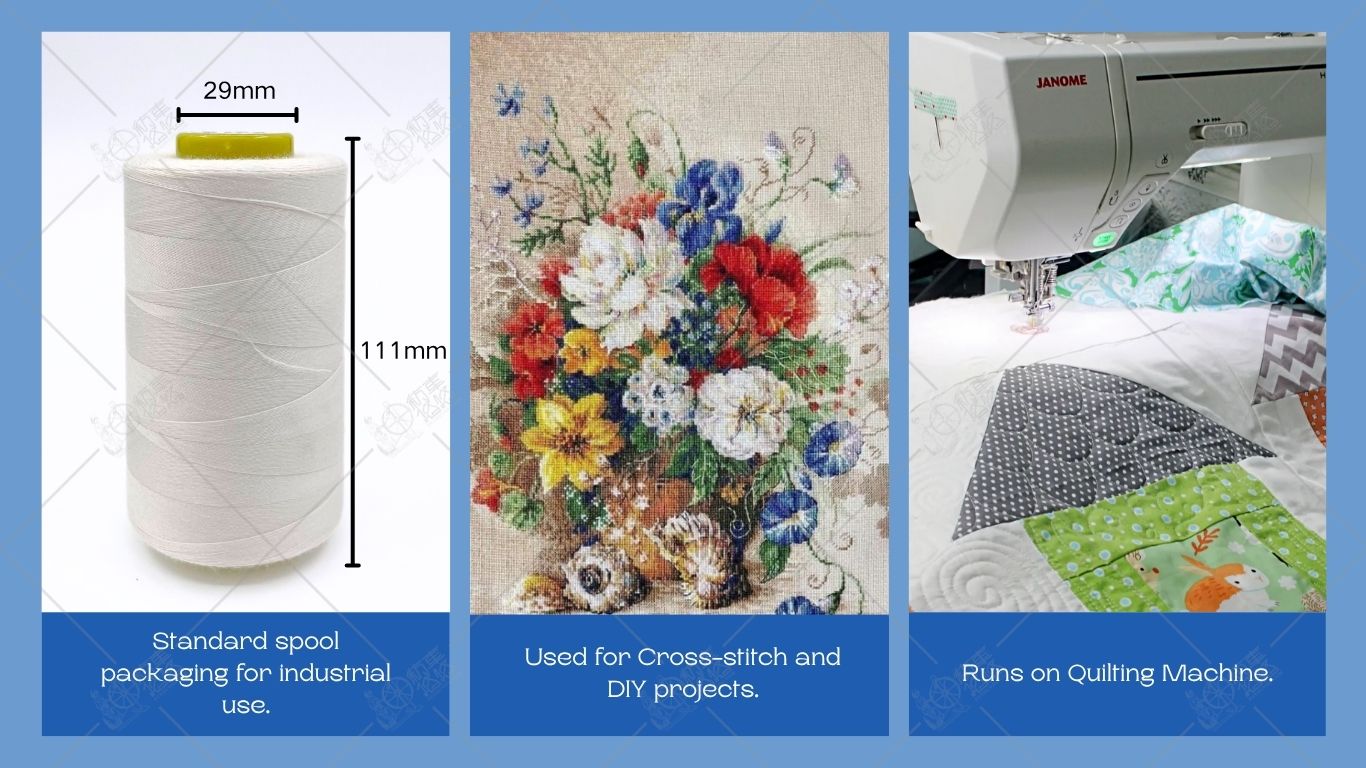 100% Long-Staple Cotton Sewing Thread