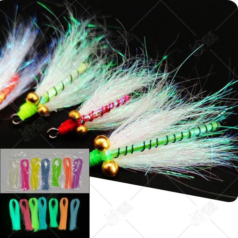 Glow in the Dark Fluorescent Fly Tying Material in bags
