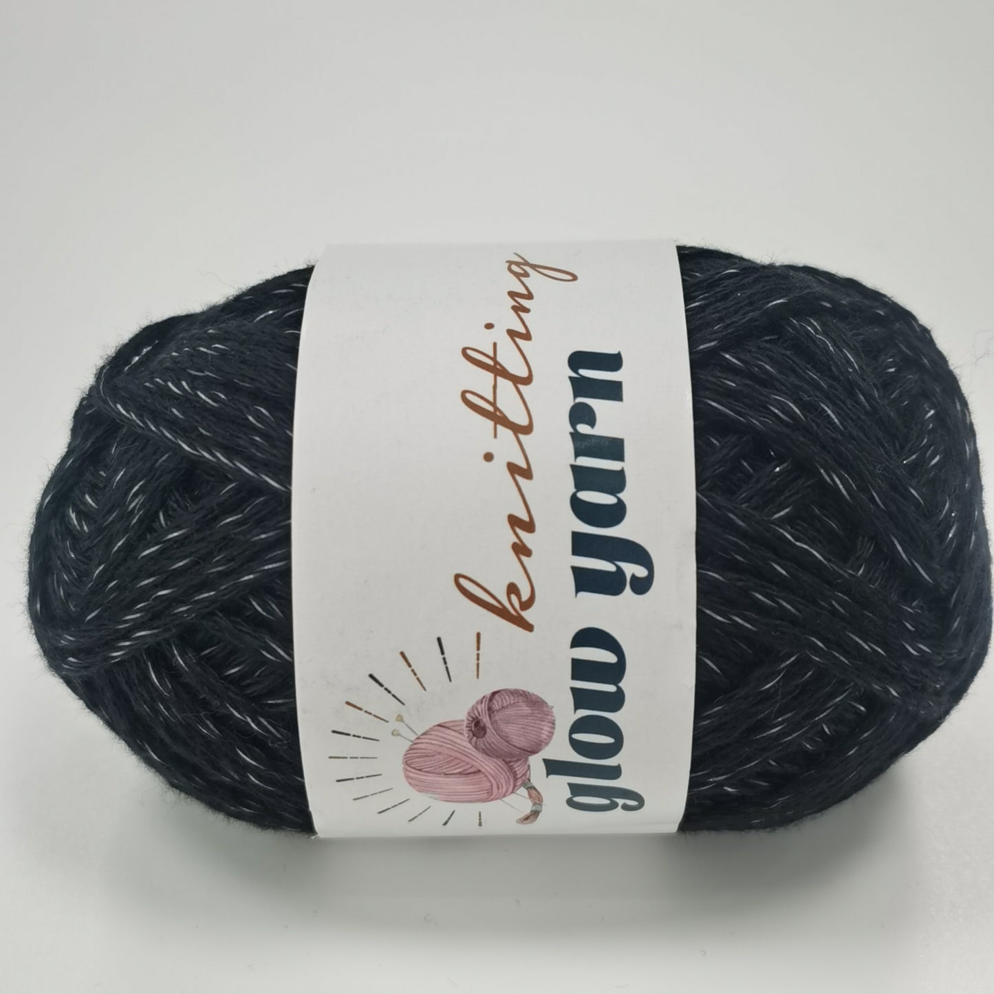 BLACK Glow in the dark fluorescent crochet yarn