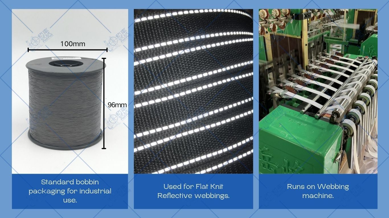 Double Side Reflective Flat Knitting Yarn