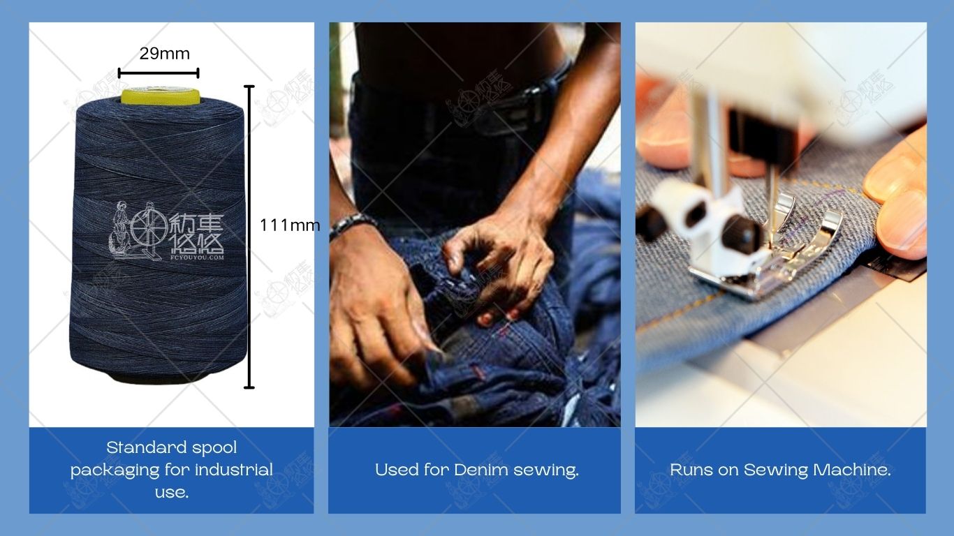 Eco-friendly Indigo Denim Sewing Thread