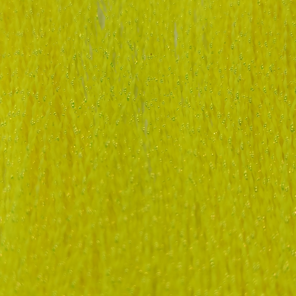 Glow in the dark fluorescent Fly Tying Material for fly fishing yellow color in detail