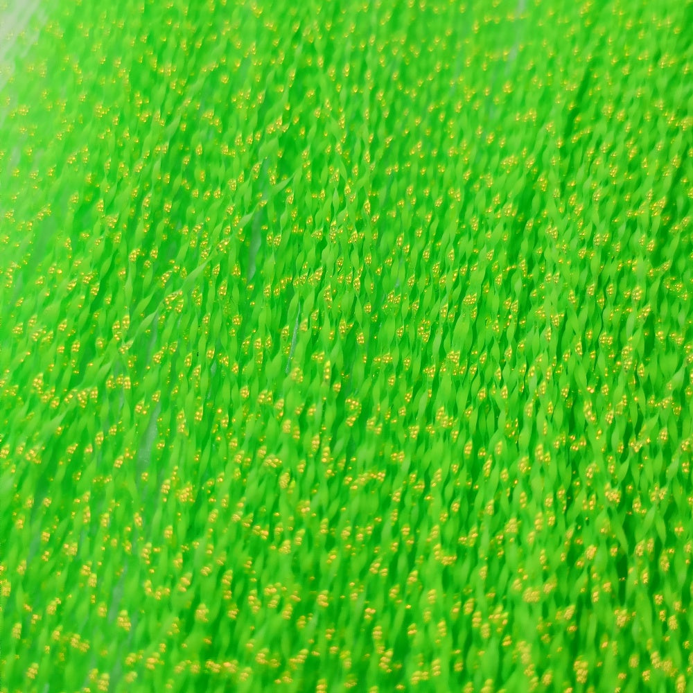 Glow in the dark fluorescent Fly Tying Material for fly fishing green color in detail