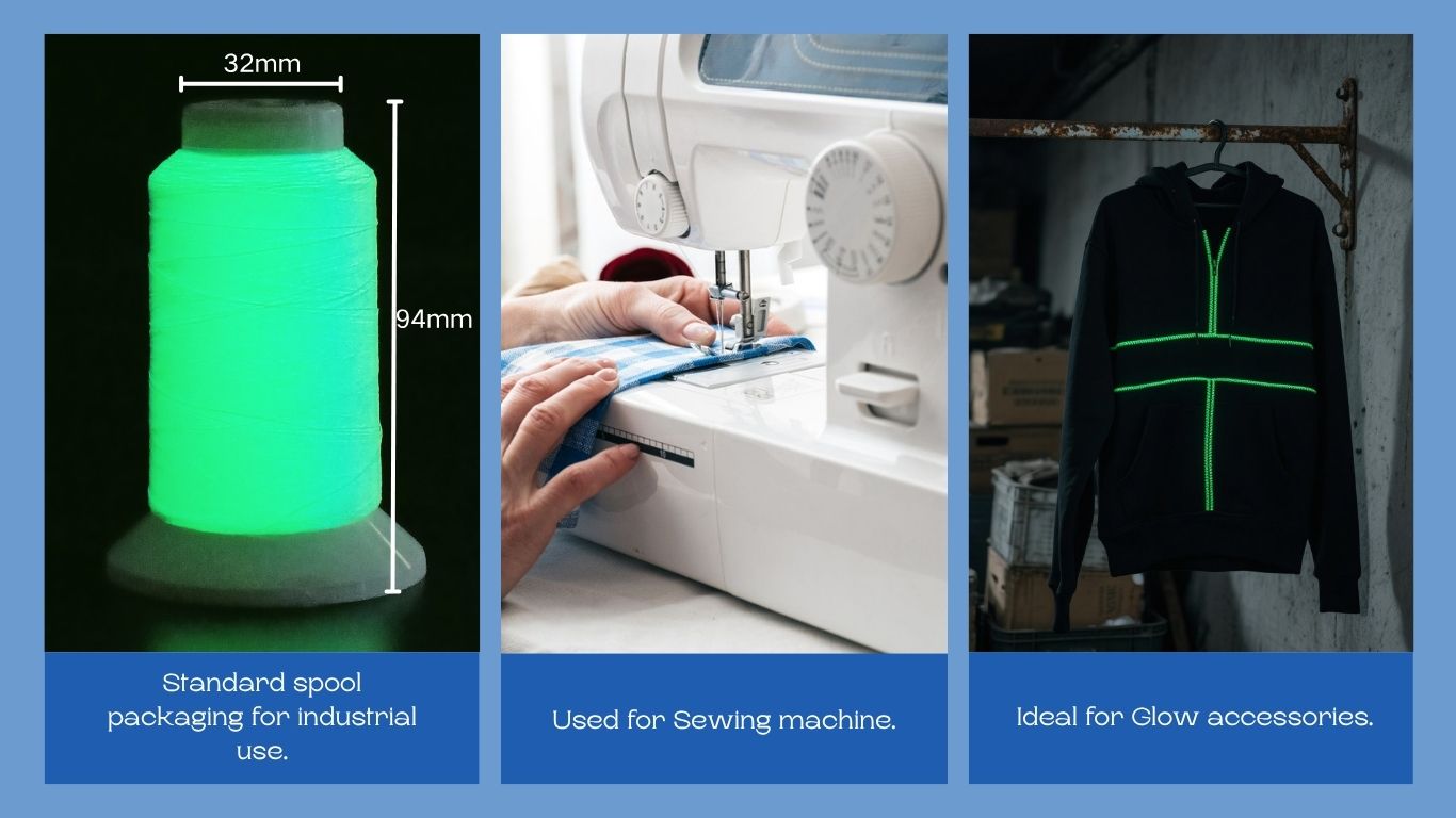 High Glow in the dark Fluorescent Sewing Thread