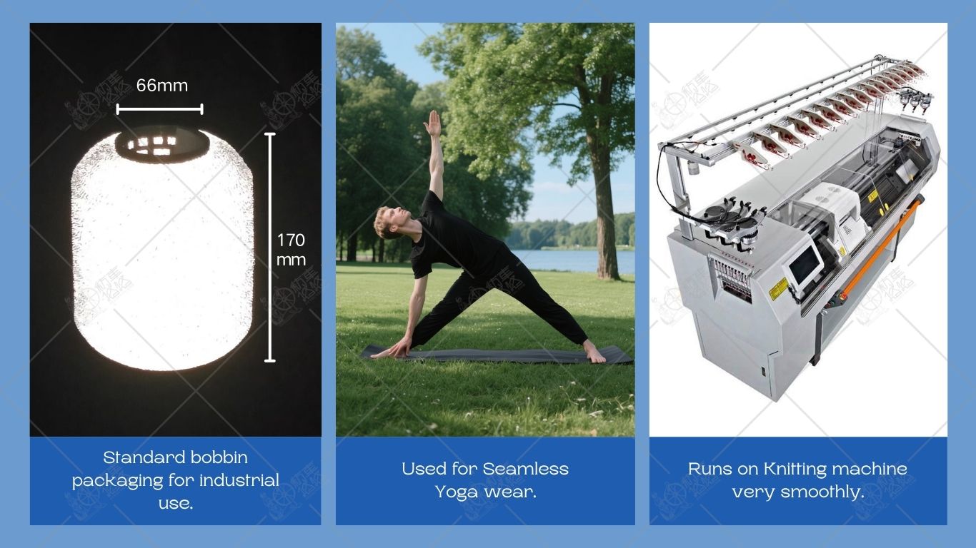 Hilo reflectante de alta elasticidad para ropa de yoga sin costuras