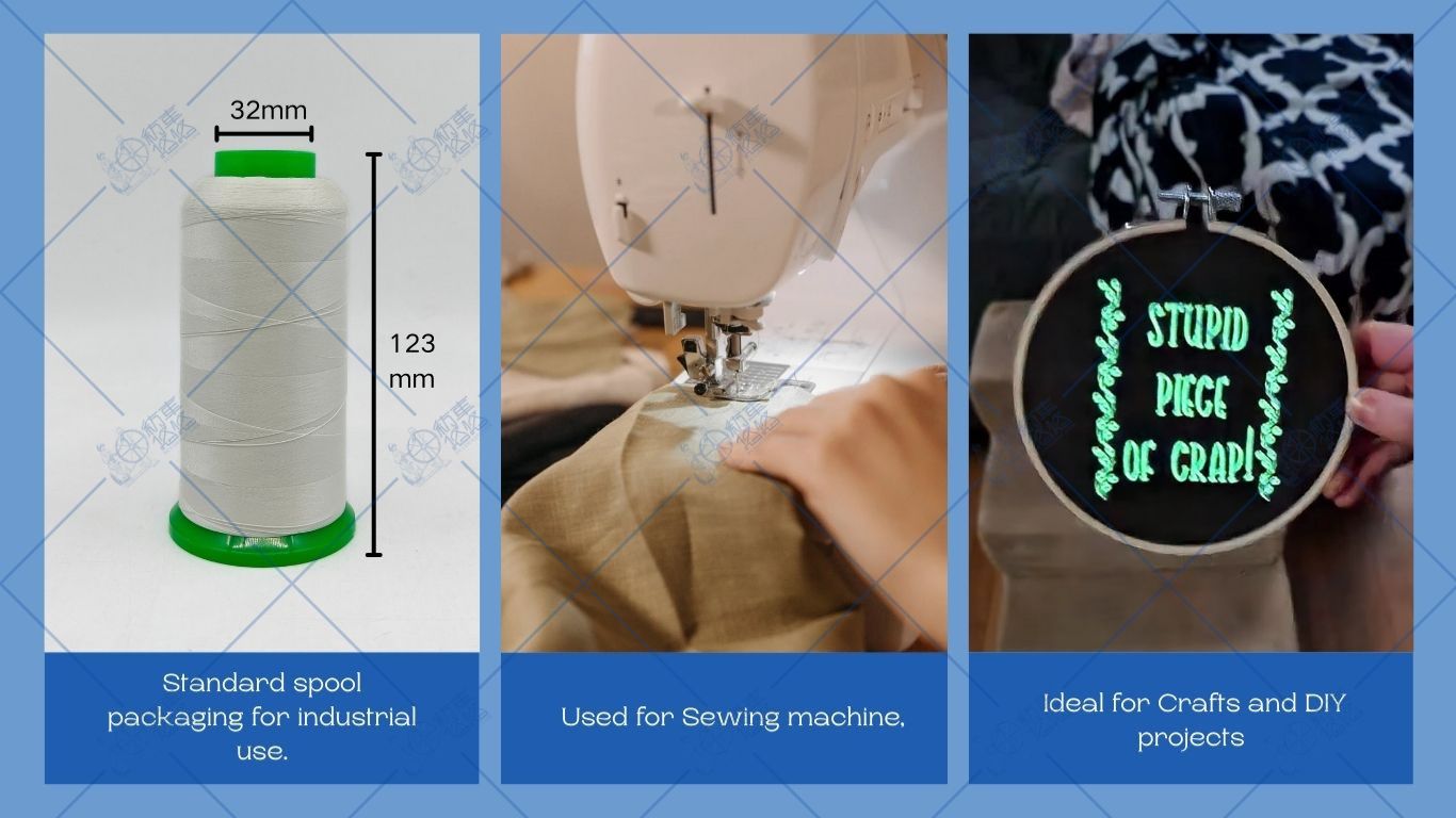150D/2 Luminous Fluorescent Sewing Thread