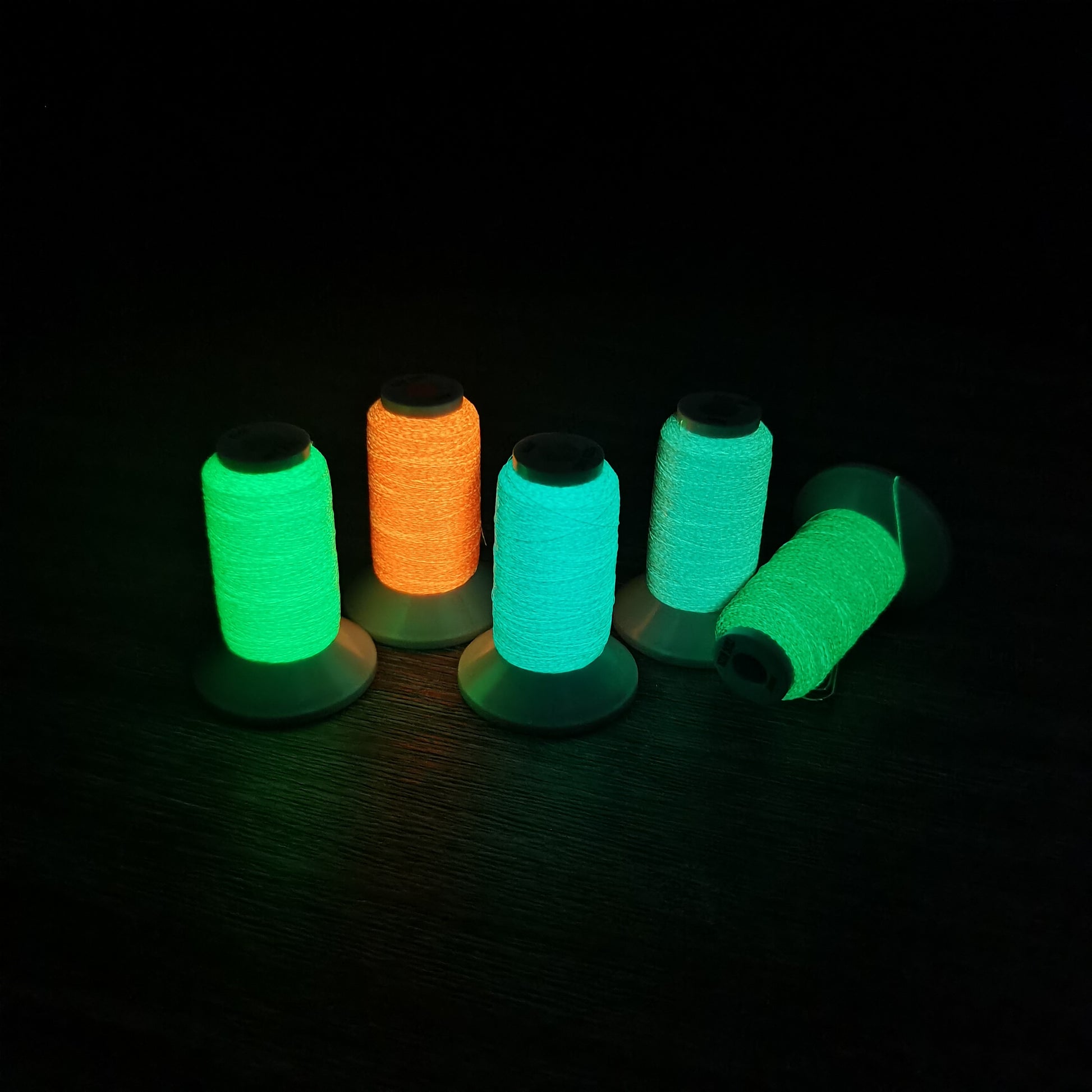 Metallic fluorescent Glow in the dark Embroidery Thread Kit (Custom label supported)