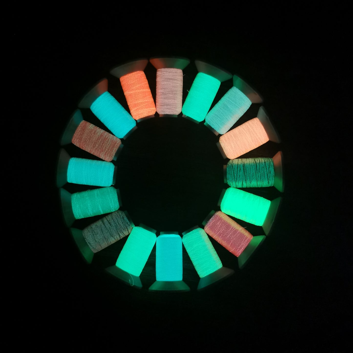 Metallic fluorescent Glow in the dark Embroidery Thread Kit (Custom label supported)
