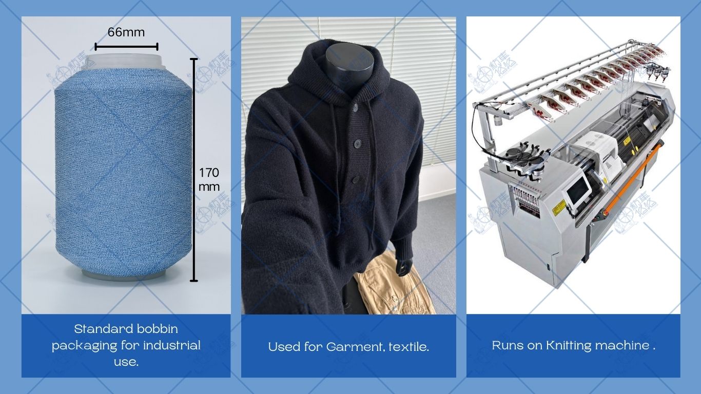 Pure Black Reflective Thread for Knitting (Sample)