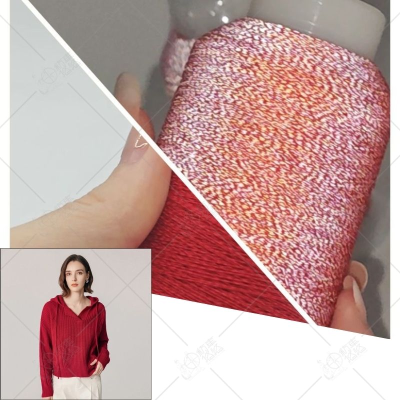 Pure Red Reflective Thread for Knitting (Sample)