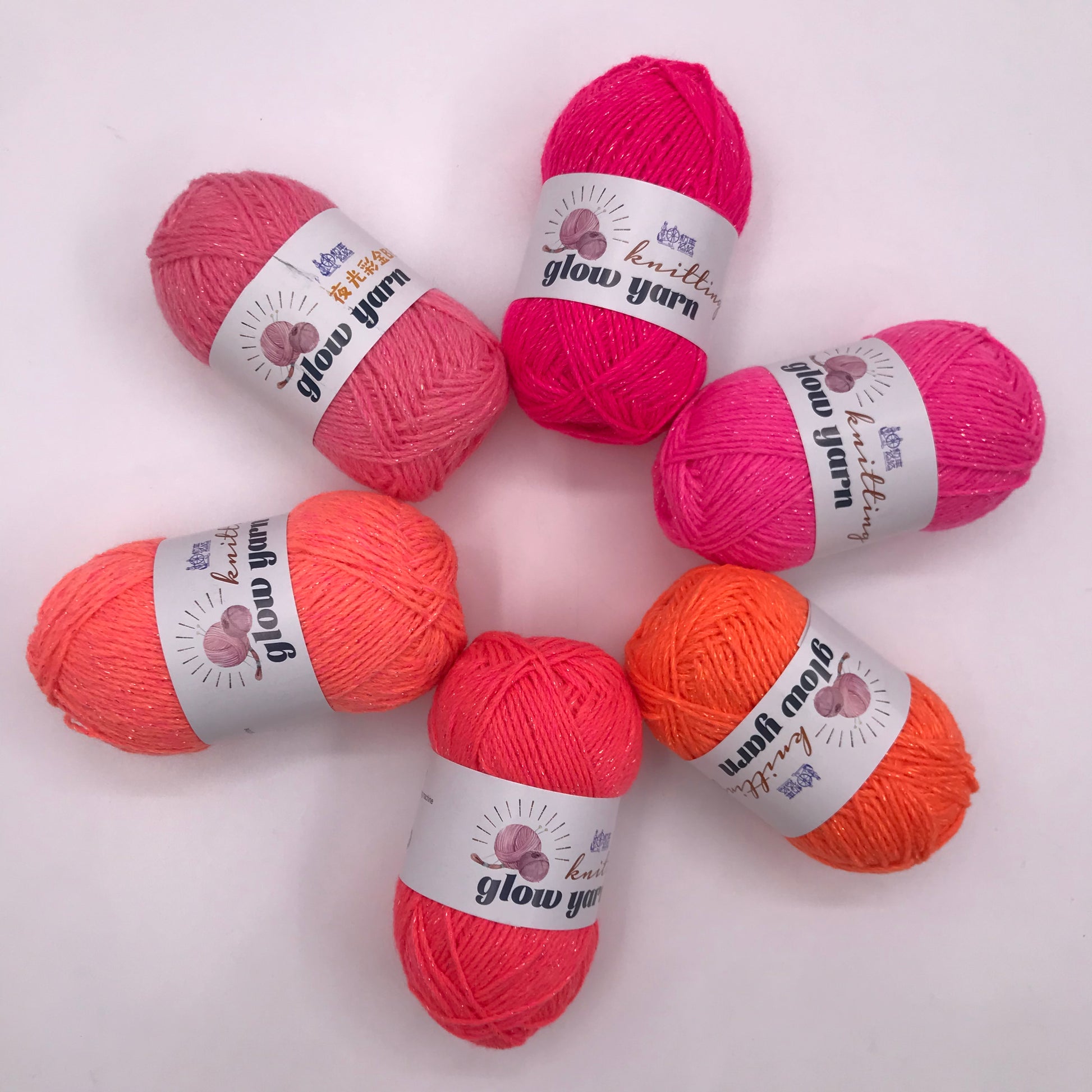 RED light fluorescent Luminous crochet yarn