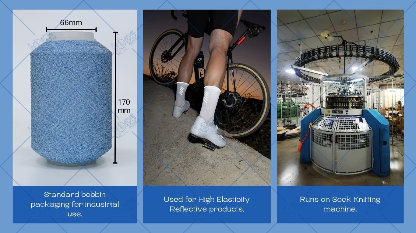 Reflective Elastic Yarn for Socks