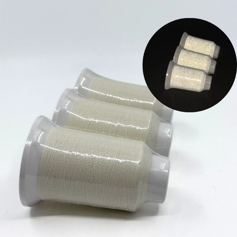 White Reflective Thread for Embroidery Knitting & Weaving