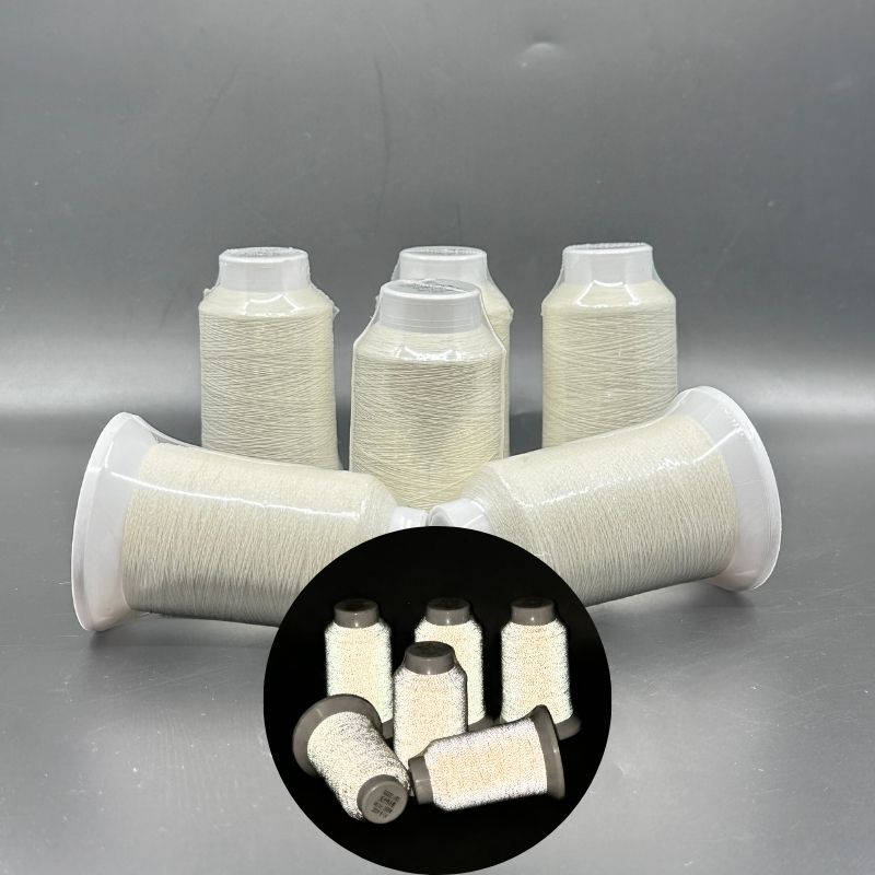 White Reflective Thread for Embroidery Knitting & Weaving