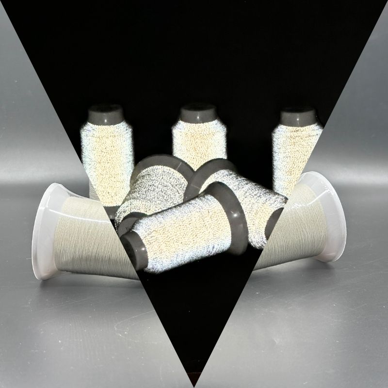 White Reflective Thread for Embroidery Knitting & Weaving
