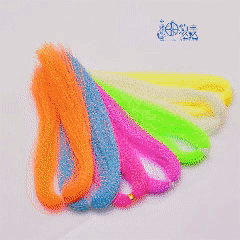 glow in the dark fluorescent fly tying material in bags