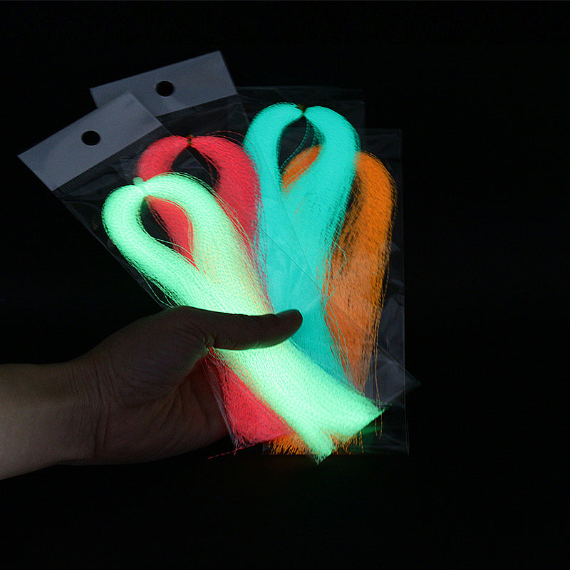 glow in the dark fluorescent fly tying material in bags