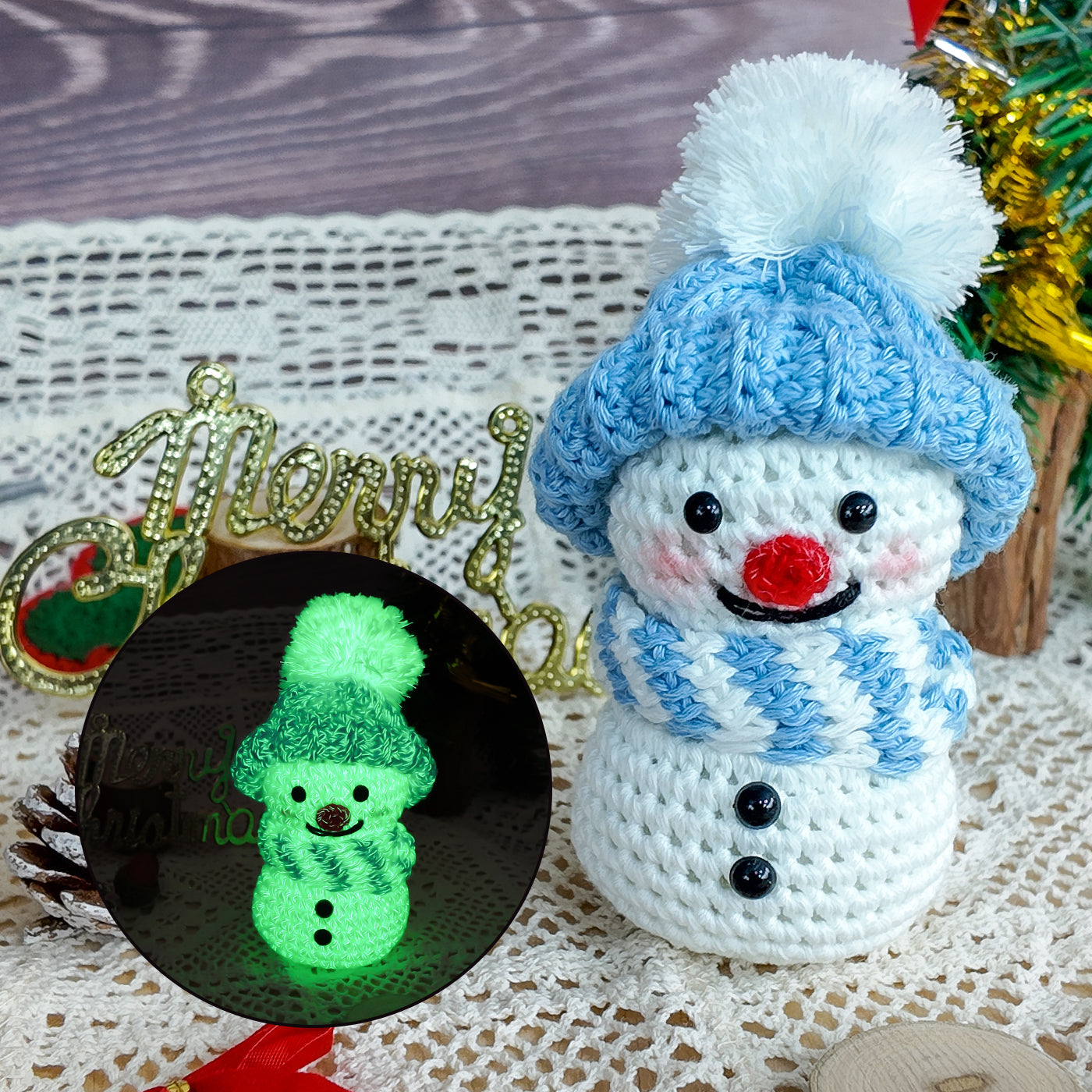 Polyester Luminous Glow in the Dark Fluorescent Crochet Yarn