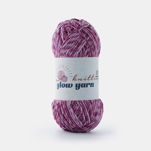 Multi-color Glow in the dark fluorescent metallic crochet yarn
