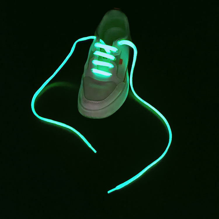Round shoelaces with glow-in-the-dark feature for visibility in the dark