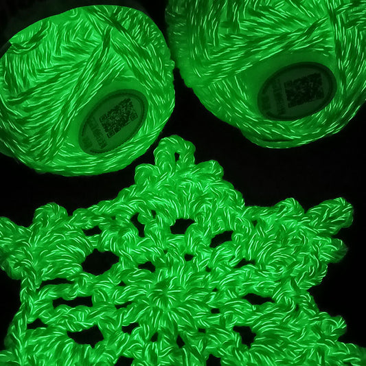 100% cotton glow in the dark fluorescent yarn