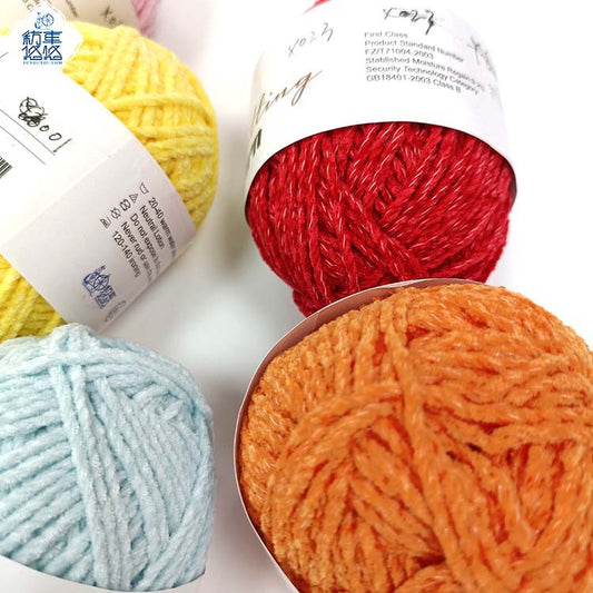Soft Chenille glow in the dark fluorescent crochet yarn for crafts