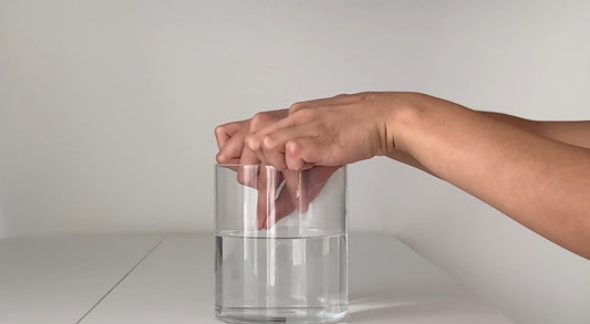 put PVA water soluble thread into a glass of water