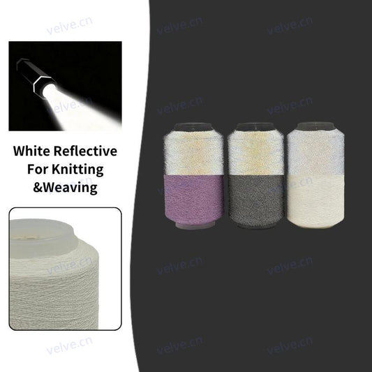100% White Reflective Yarn for Embroidery Knitting & Weaving