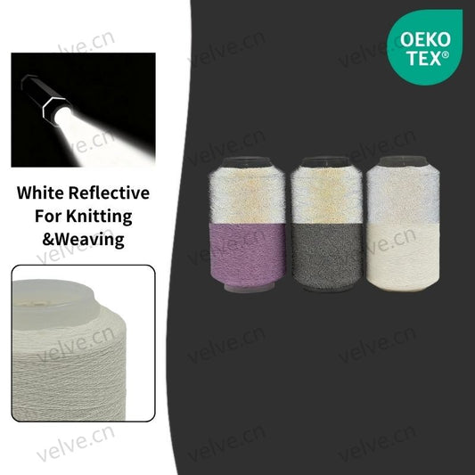 100% White Reflective Yarn for Embroidery Knitting & Weaving