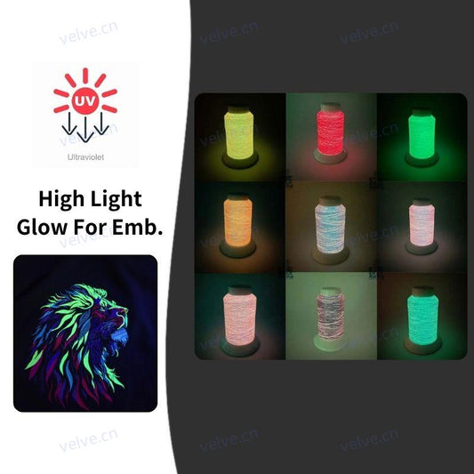 1200m High Glow in the Dark Fluorescent Embroidery Thread
