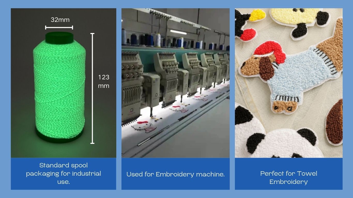 32s/2 Glow in the Dark Fleece Embroidery Thread