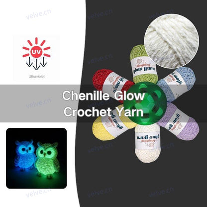 Chenille Glow-in-the-Dark Fluorescent Crochet Yarn for Amigurumi