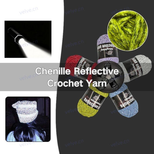Chenille Reflective Crochet Yarn
