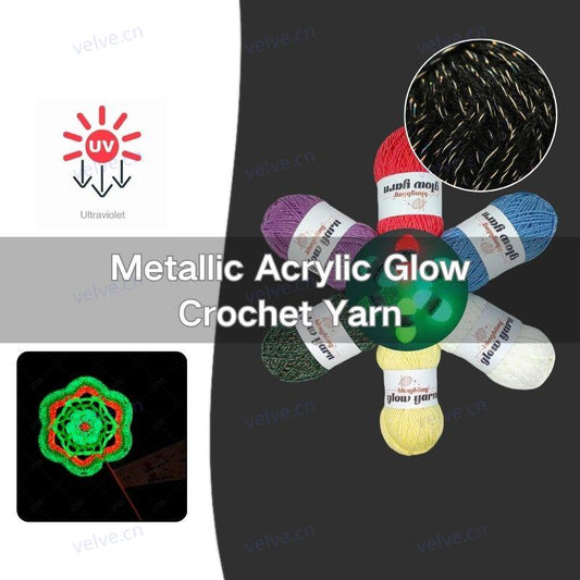 Glow in the Dark Fluorescent Acrylic Metallic Crochet Yarn