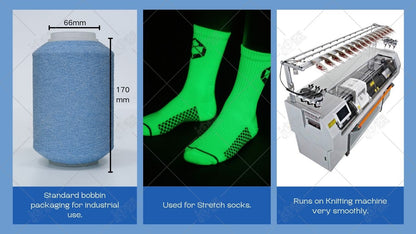 Fil élastique lumineux pour chaussettes