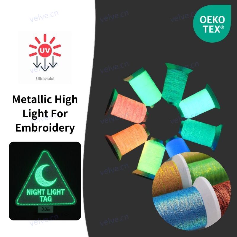 Metallic Fluorescent Glow in the Dark Embroidery Thread Kit (200m spool)