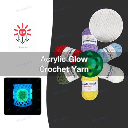 Hilo de crochet fluorescente que brilla en la oscuridad, de algodón acrílico y leche