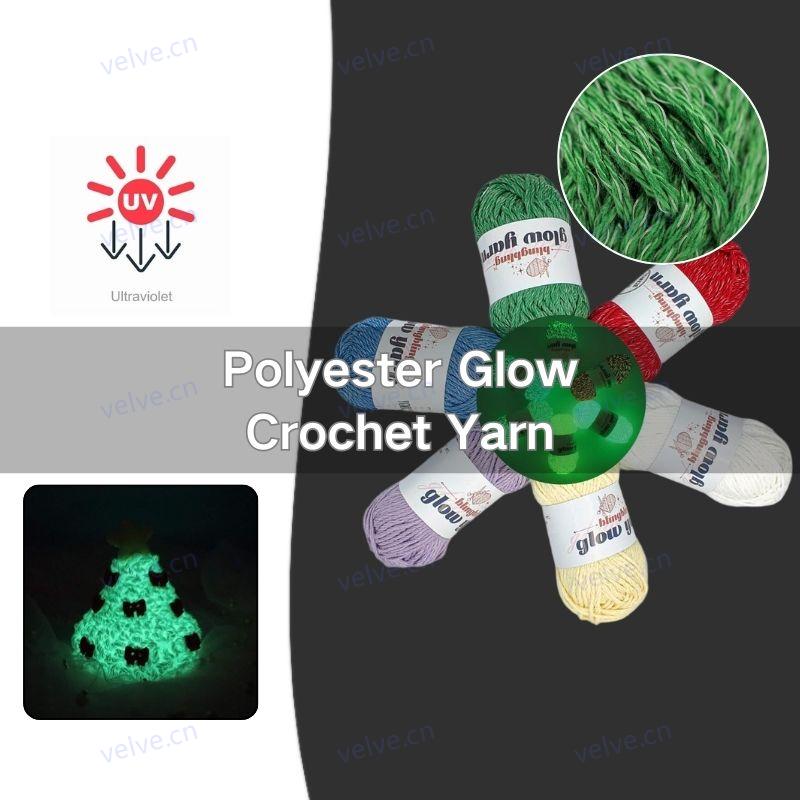 Polyester Luminous Glow in the Dark Fluorescent Crochet Yarn