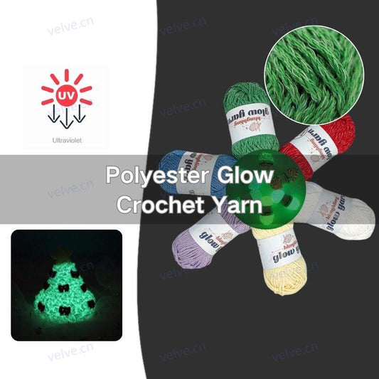 Polyester Luminous Glow in the Dark Fluorescent Crochet Yarn