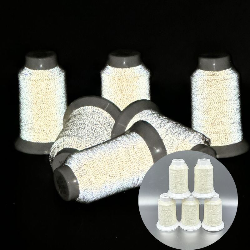 White Reflective Thread for Embroidery Knitting & Weaving