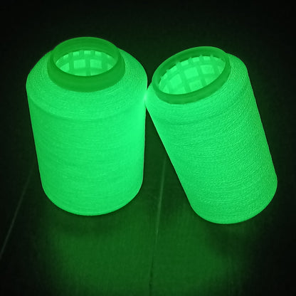 Glow in the dark fluorescent woven label yarn