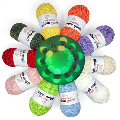 Milk Cotton Acrylic Glow in the dark fluorescent crochet yarn