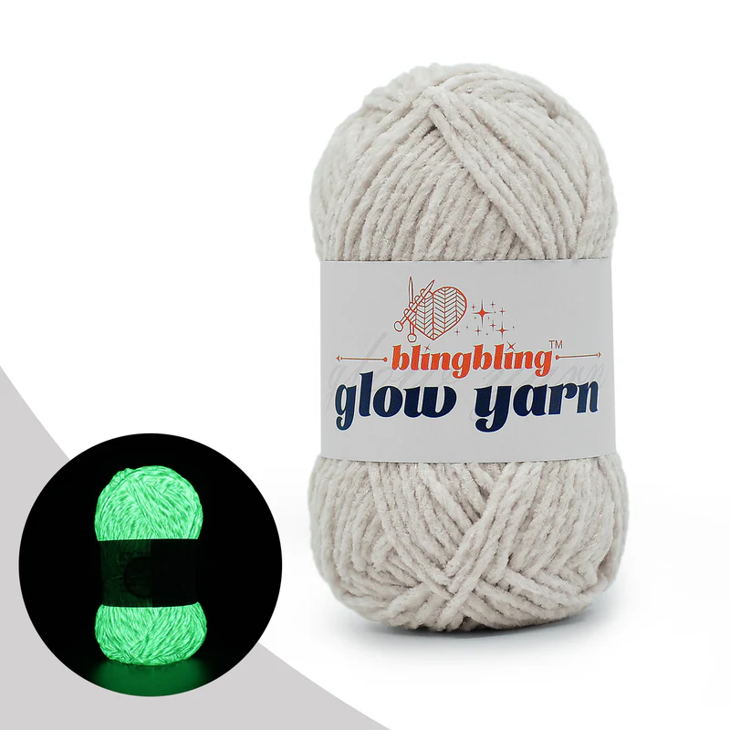 Fil à crocheter fluorescent doux et brillant dans le noir pour l'artisanat