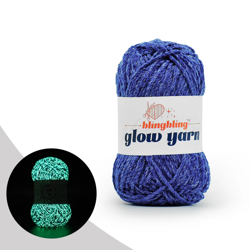 Fil à crocheter fluorescent doux et brillant dans le noir pour l'artisanat