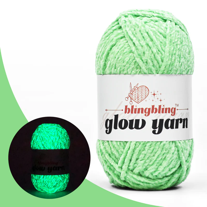 Fil à crocheter fluorescent doux et brillant dans le noir pour l'artisanat