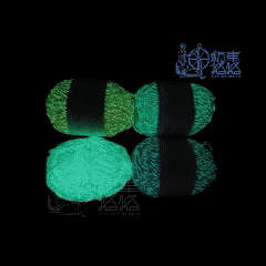 Wool Acrylic Glow in the dark fluorescent Crochet Yarn