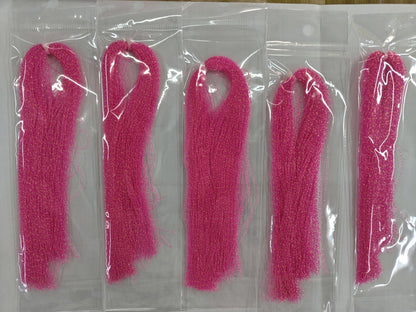 glow in the dark fluorescent fly tying material in bags red color