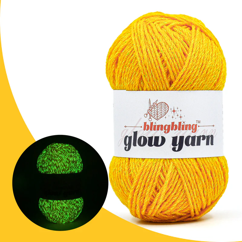 Milk Cotton Acrylic Glow in the dark fluorescent crochet yarn