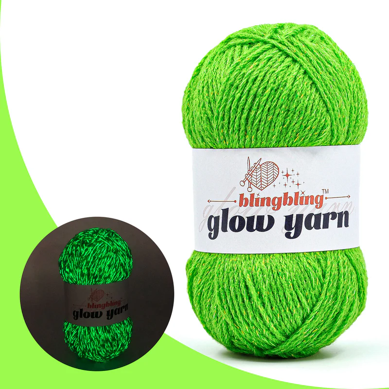 Milk Cotton Acrylic Glow in the dark fluorescent crochet yarn