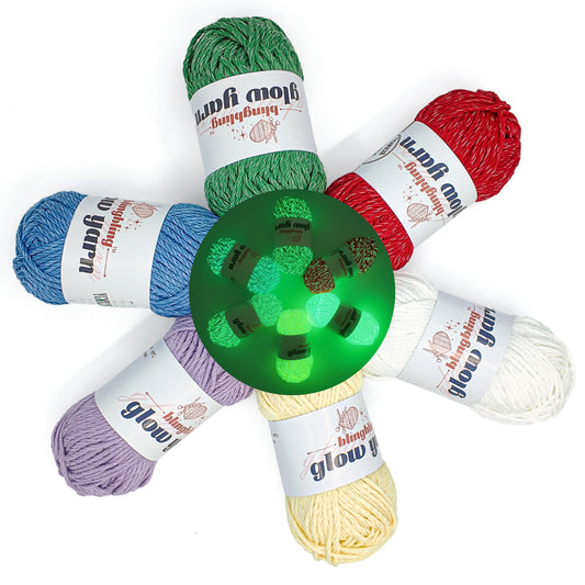 Polyester Luminous glow in the dark fluorescent crochet yarn